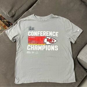 Nike Kansas City Chiefs Championship  Trophy Collection Gray T Shirt Sz L
